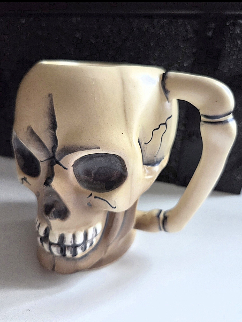 Vintage Japan Pirate Skull Ceramic Mug Halloween Collectible Gift